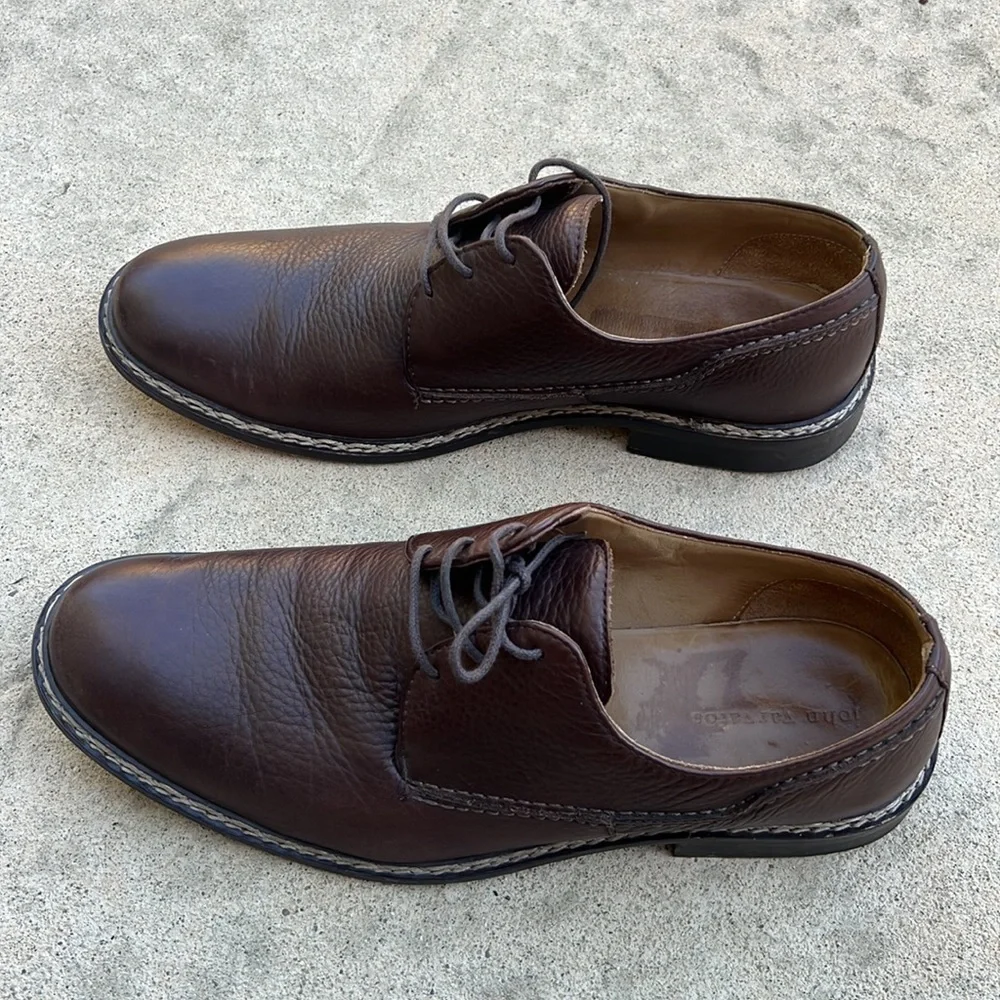 John Varatos Brown Leather Casual/Dressy Oxford Shoe Men's Size 12